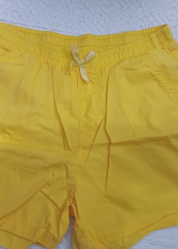 Sarı Mini Şort Bol Kesim