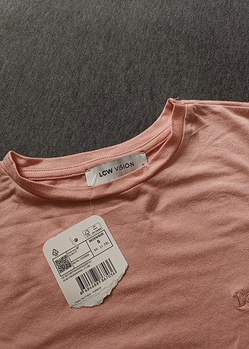 Pembe Pamuklu Kadın Tişört - Görsel 2