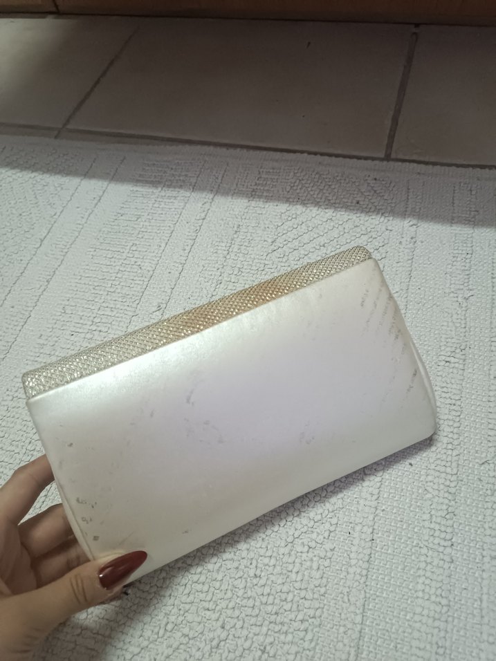 Beyaz Yılan Desenli Kadın Abiye Çanta - Görsel 2