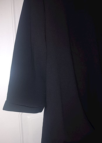 Siyah V Yakalı Salaş Kadın Bluz - Görsel 4