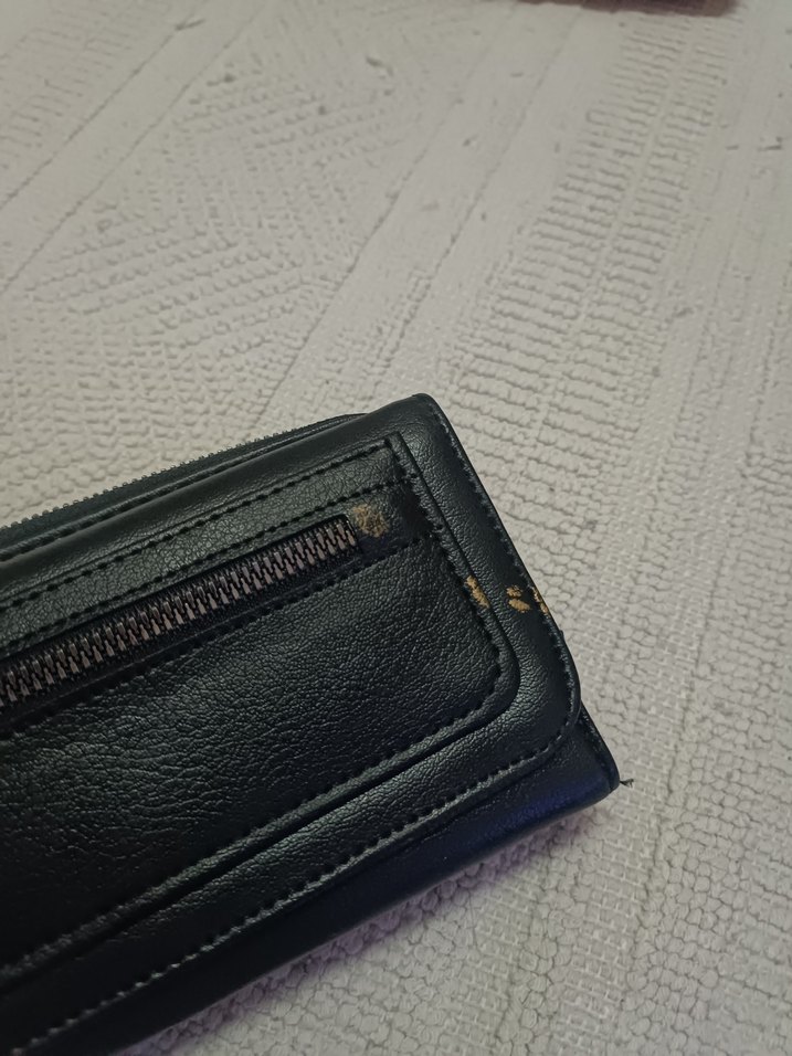 Fermuarlı Siyah Deri Kadın Cüzdan - Görsel 2