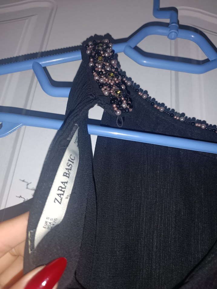 Siyah Yüksek Yakalı Mini Siyah Elbise - Görsel 5