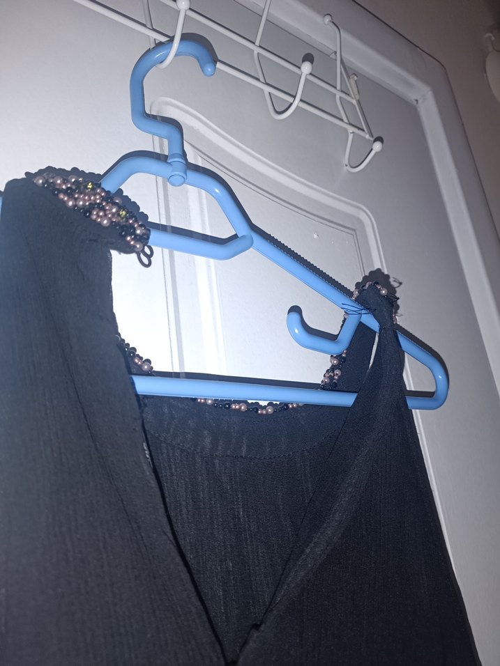 Siyah Yüksek Yakalı Mini Siyah Elbise - Görsel 4