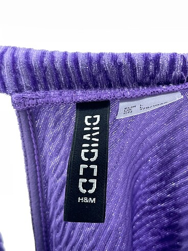l Beden mor Renk H&M Kısa Elbise %70 İndirimli.