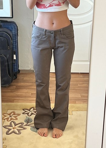 Kahverengi düşük bel pantolon vintage