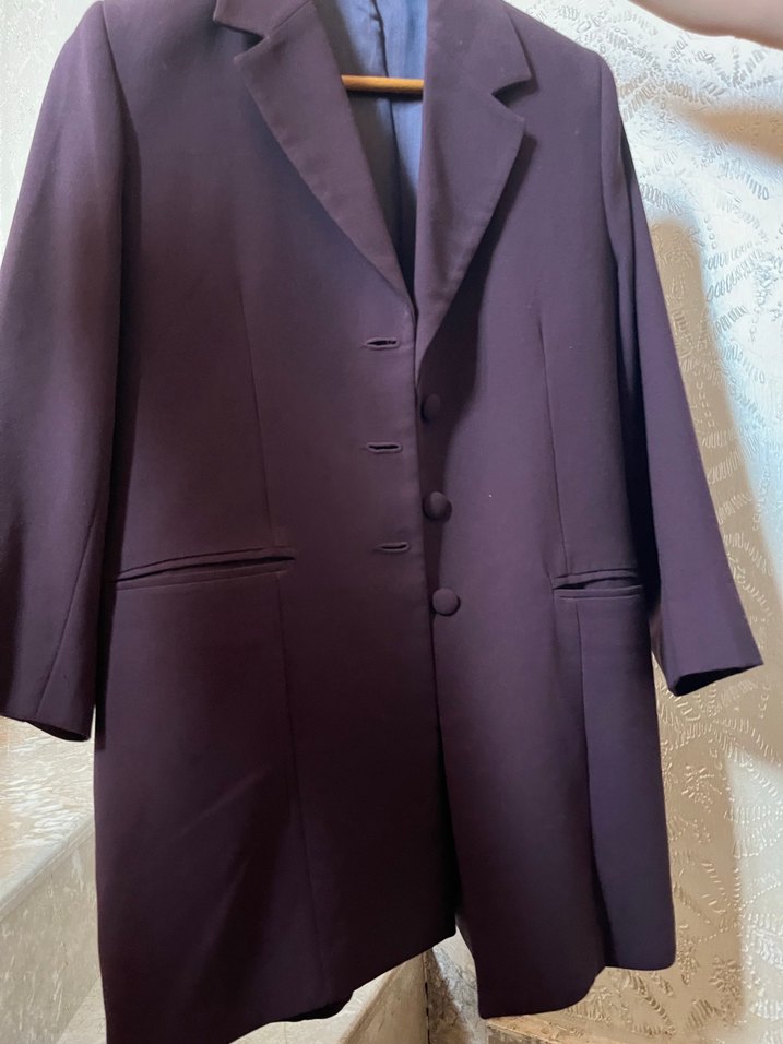 Mor Düğmeli Uzun Hamile Ceketi - Görsel 3