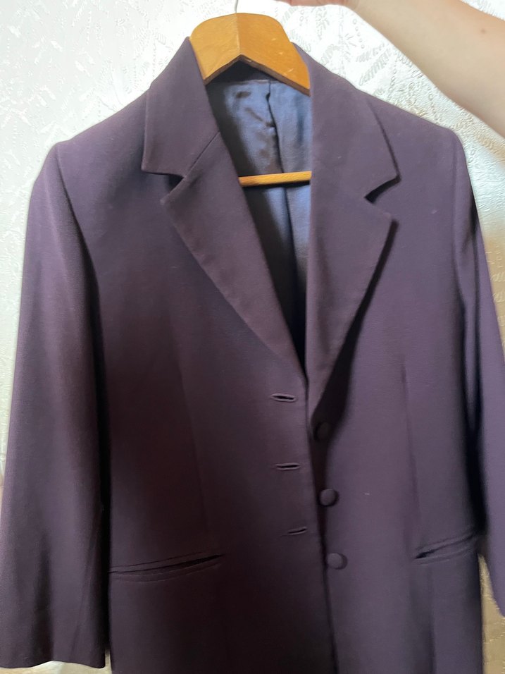 Mor Düğmeli Uzun Hamile Ceketi - Görsel 2