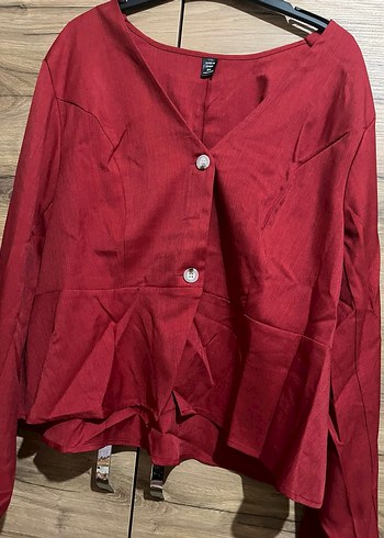 Kırmızı Kadın Uzun Takım Elbise - Görsel 4