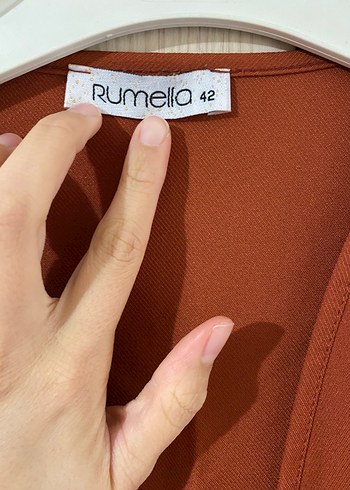 42 Beden Kadın Uzun Kiremit Rengi Salaş Kimono