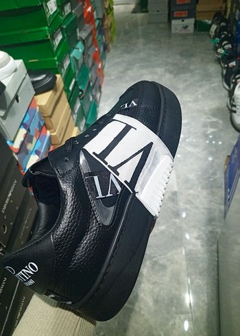 40 Beden Siyah Baskılı Erkek Spor Ayakkabı Velcro