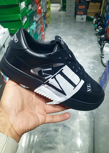 Siyah Baskılı Erkek Spor Ayakkabı Velcro