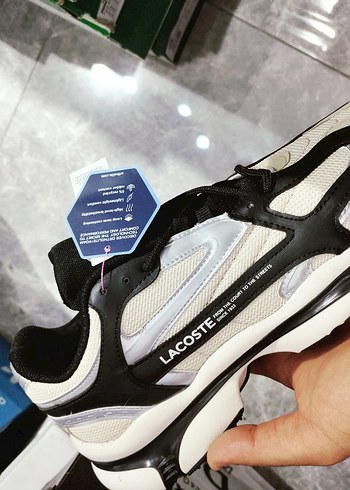 42 Beden Lacoste Erkek Spor Siyah Beyaz Sneaker