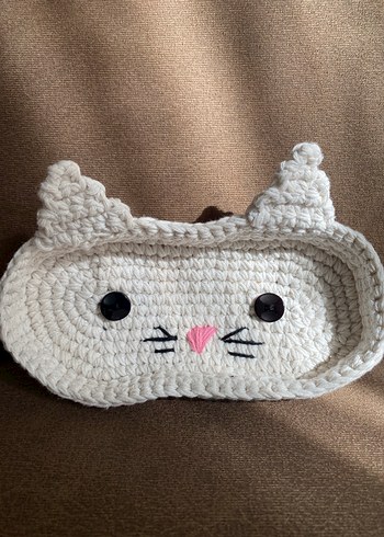 Kahverengi ve Beyaz Sevimli Figürlü Gözlük ve Takı Koyma Kabı - Görsel 3