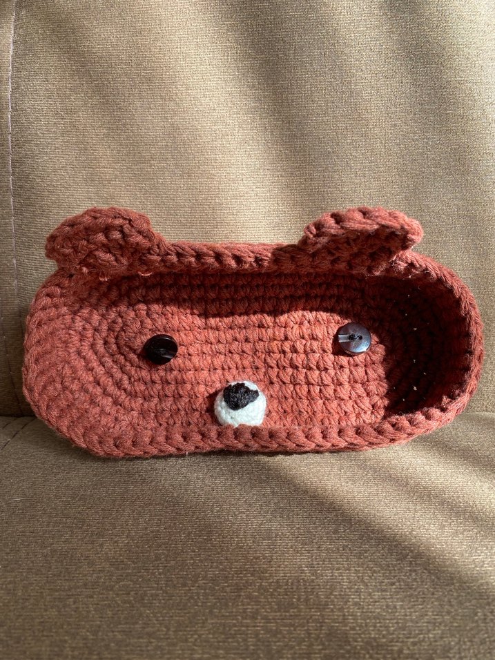 Kahverengi ve Beyaz Sevimli Figürlü Gözlük ve Takı Koyma Kabı - Görsel 2