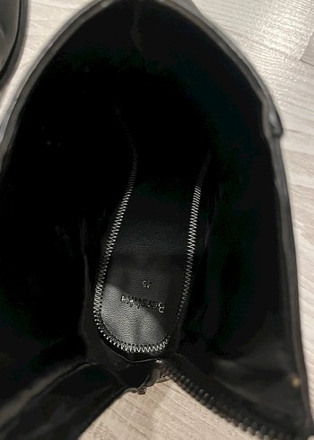 Bershka Kadın Siyah Deri Topuklu Bot - Görsel 6