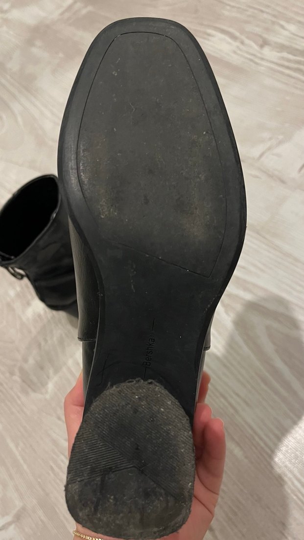 Bershka Kadın Siyah Deri Topuklu Bot - Görsel 5