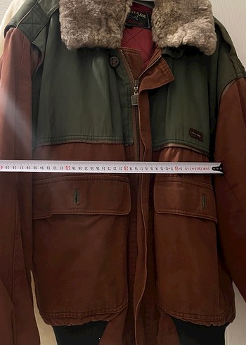 Paul&Shark Yachting Deri Kürk Detaylı Vintage Erkek Ceket - Görsel 4