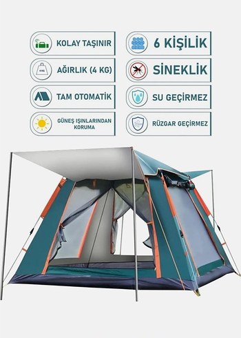 Otomatik 6 Kişilik Tente Çadır - Görsel 4