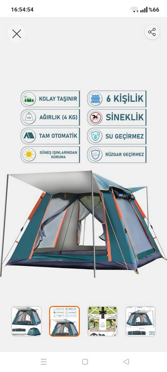 Otomatik 6 Kişilik Tente Çadır - Görsel 4