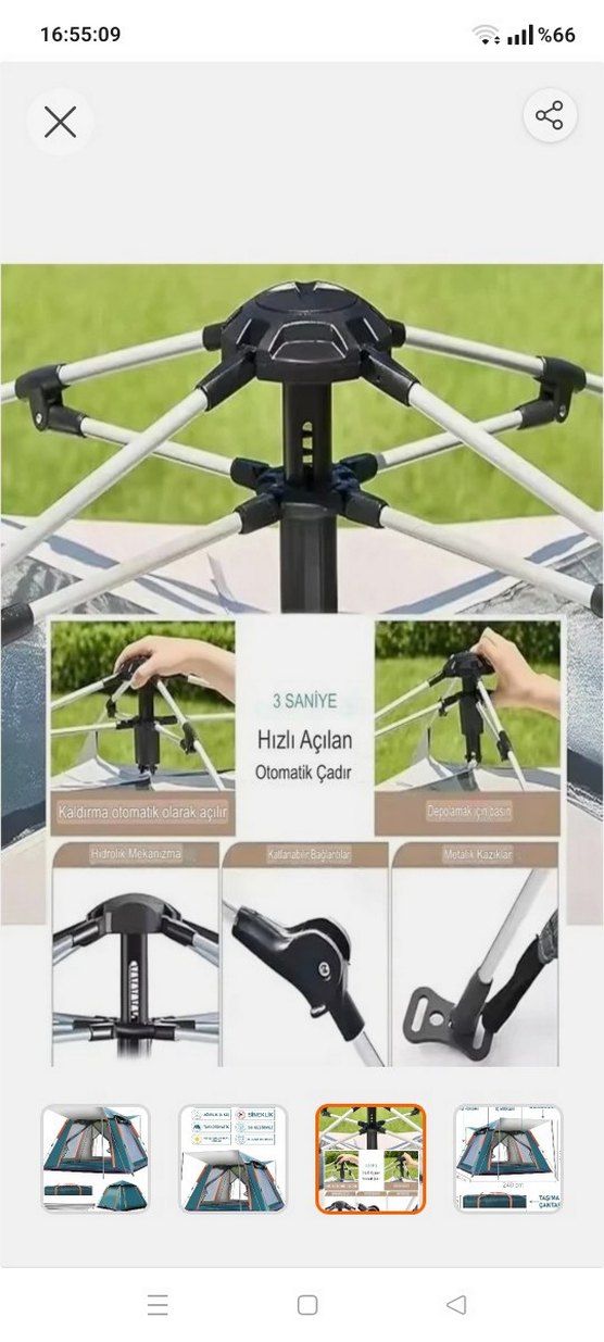 Otomatik 6 Kişilik Tente Çadır - Görsel 3