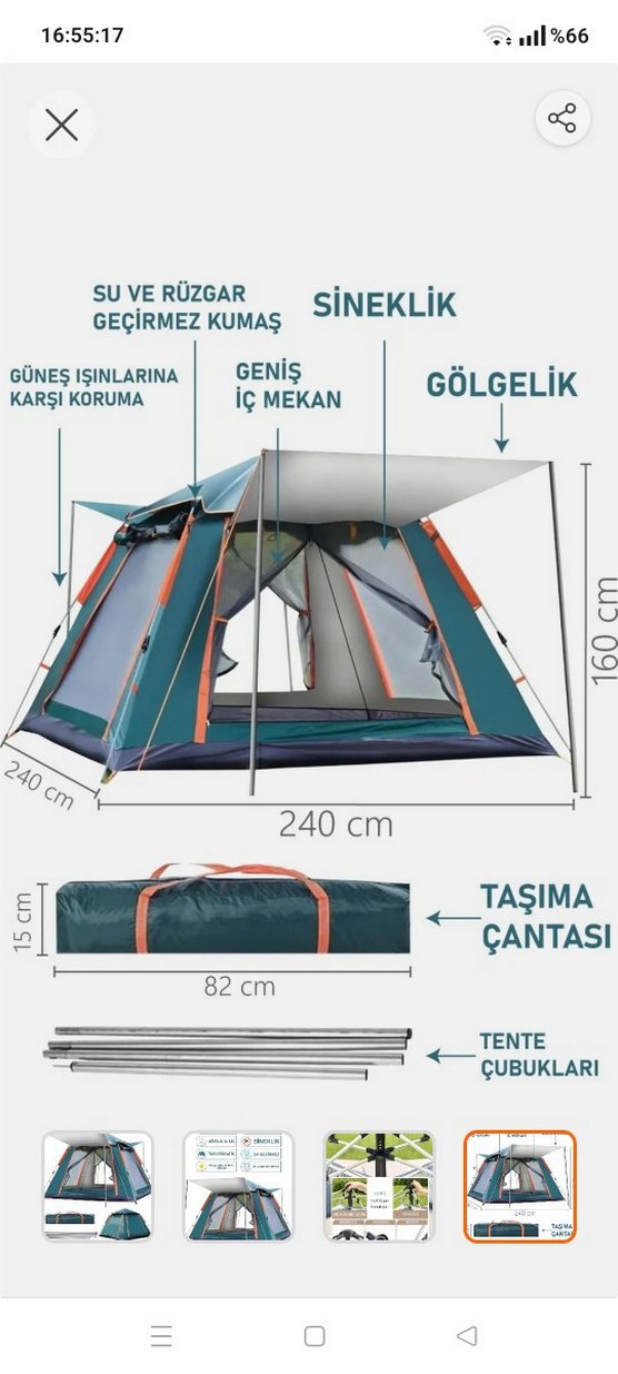 Otomatik 6 Kişilik Tente Çadır - Görsel 2