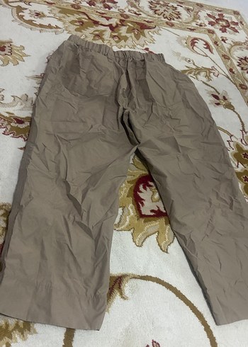 m Beden Kadın Kahverengi Keten Salaş Pantolon