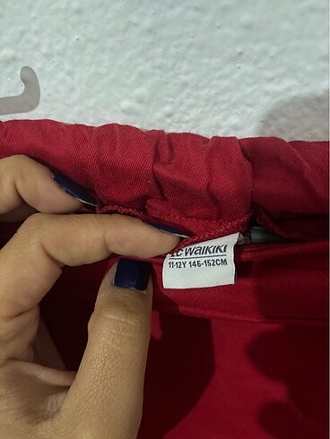 11-12 Yaş Beden bordo Renk LCW önü pileli beli lastikli şort etek kız çocuk