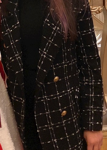 Ekoseli Tüvit Blazer Ceket