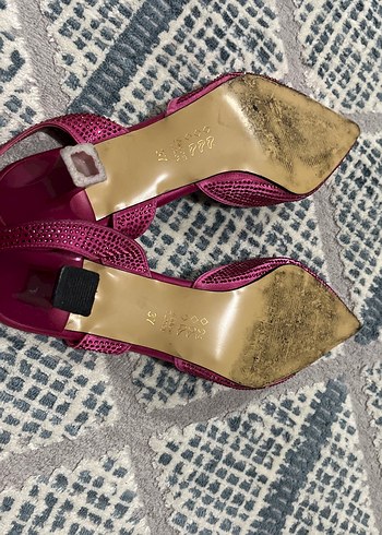 37 Beden pembe Renk Payetli Pembe Stiletto Kadın Topuklu Ayakkabı