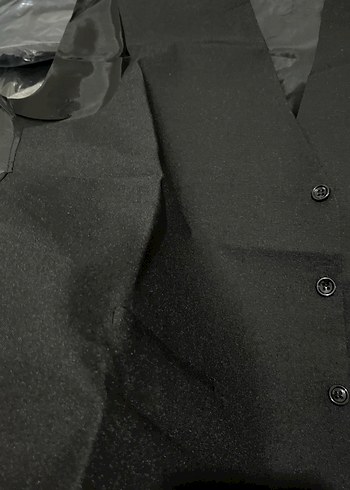 Düğmeli Siyah Erkek Yelek - Görsel 2