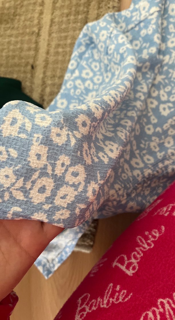 Mavi Çiçek Desenli Bohem Midi Elbise - Görsel 3