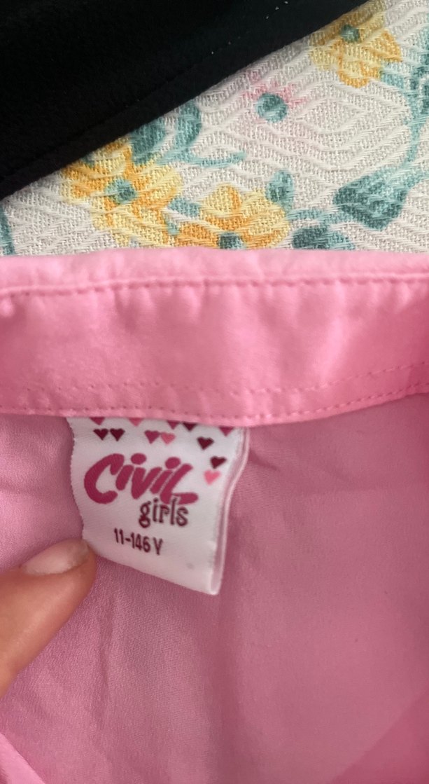 Düğmeli Pembe Kolsuz gömlek - Görsel 2