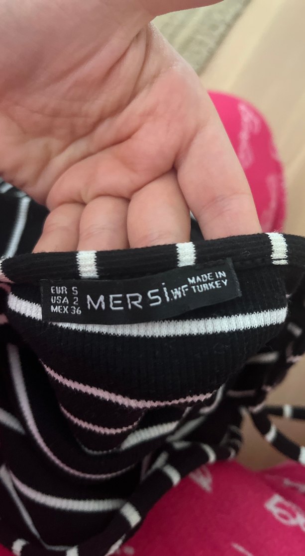 Çizgili Siyah Uzun İnce Askılı Elbise - Görsel 2