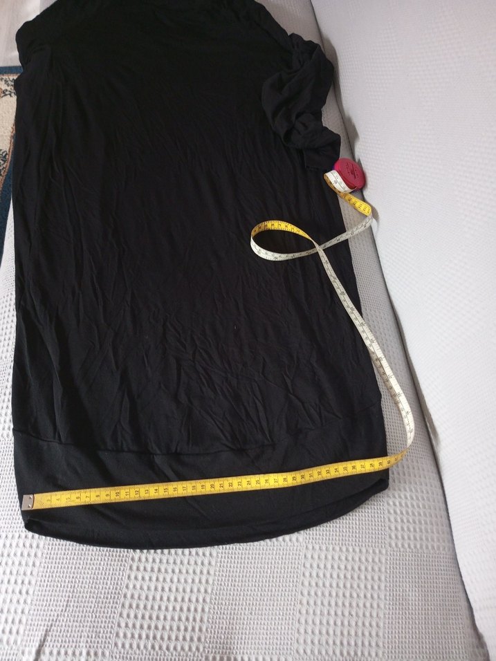 Siyah Uzun Kollu Salaş Keten Tunik - Görsel 5