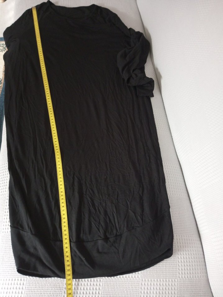 Siyah Uzun Kollu Salaş Keten Tunik - Görsel 4