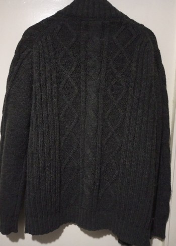 Colins Düğmeli Siyah Erkek Yün Hırka - Görsel 5