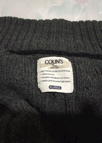 Colins Düğmeli Siyah Erkek Yün Hırka - Görsel 7