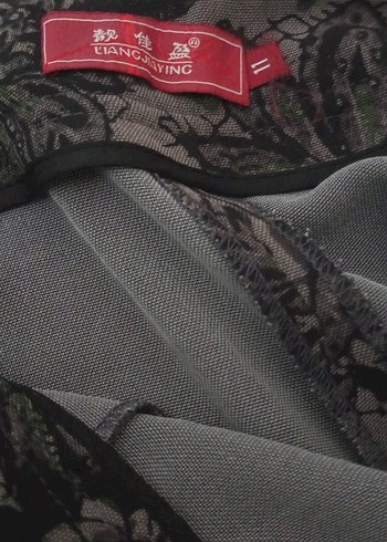 Bohem Desenli Uzun Gri Kadın pantolon - Görsel 5