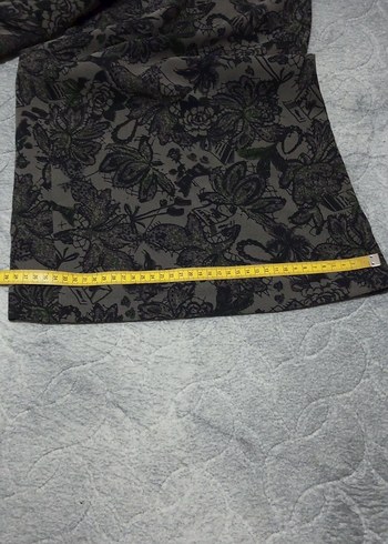 Bohem Desenli Uzun Gri Kadın pantolon - Görsel 8