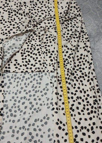 Bağcıklı Salaş uzun i Etek Beyaz Gri - Görsel 4