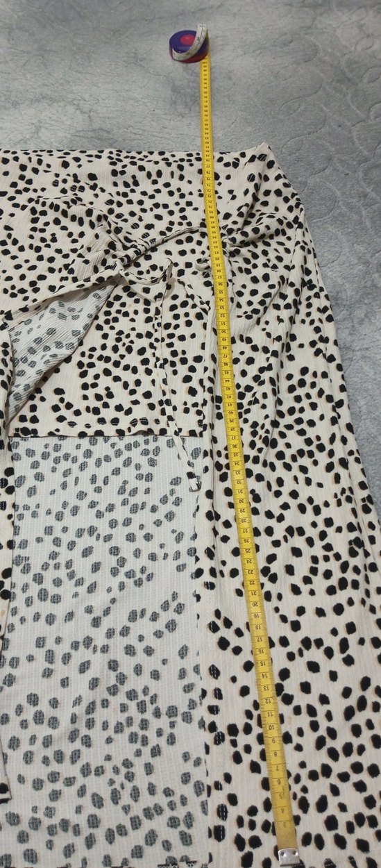 Bağcıklı Salaş uzun i Etek Beyaz Gri - Görsel 4