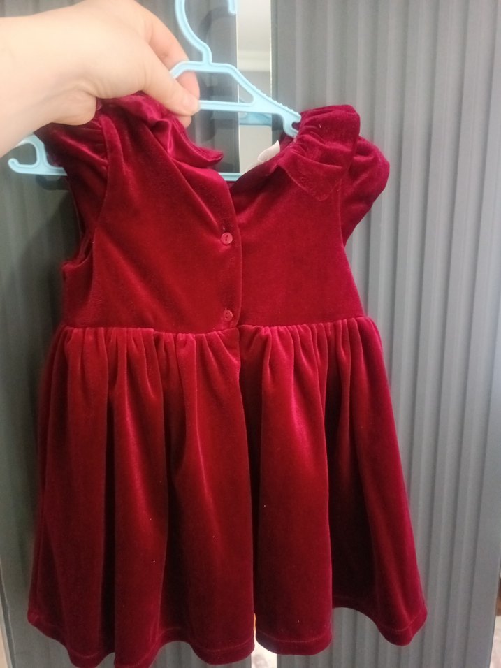 H&M Bordo Kız Çocuk FElbise - Görsel 3