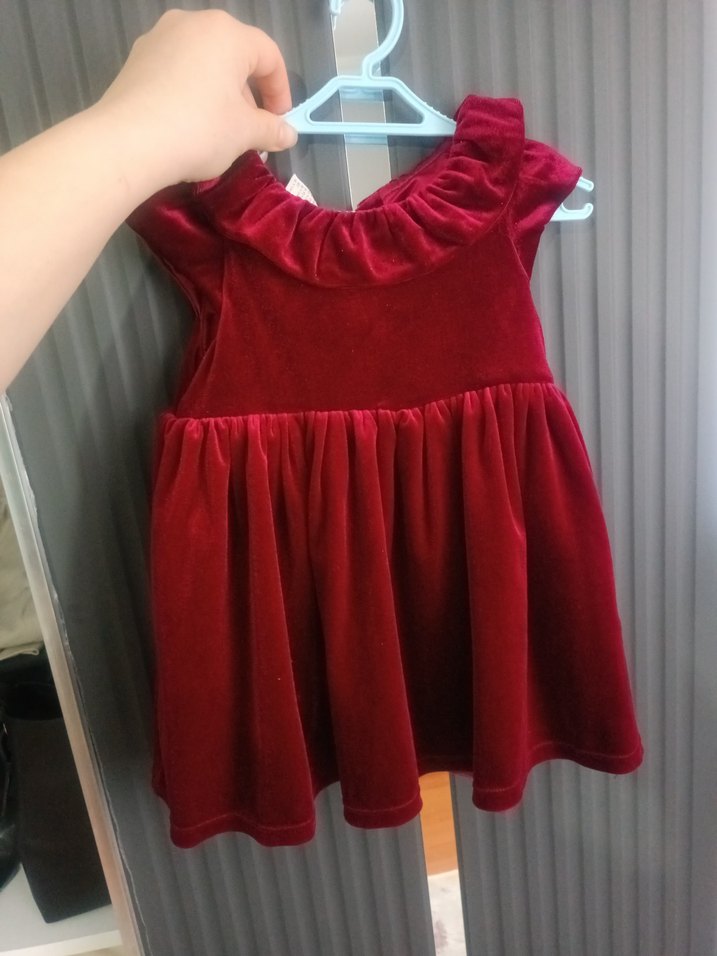 H&M Bordo Kız Çocuk FElbise - Görsel 5