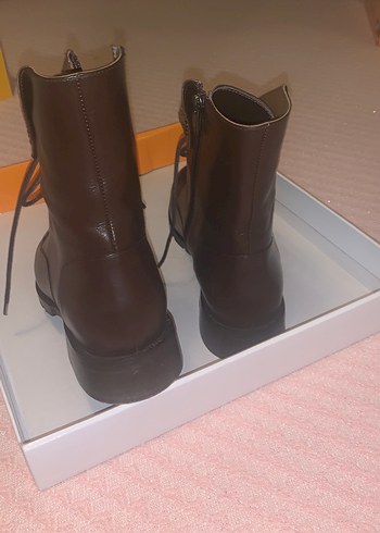 39 Beden kahverengi Renk Kahverengi Deri Stiletto Topuklu Kadın Bot