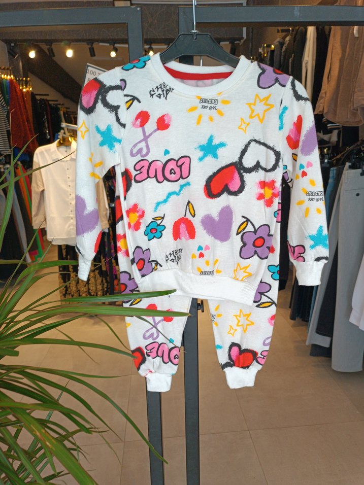 Renkli Desenli Kız çocuk takım - Görsel 2