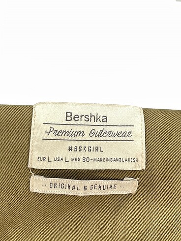 l Beden haki Renk Bershka Trenchcoat %70 İndirimli.
