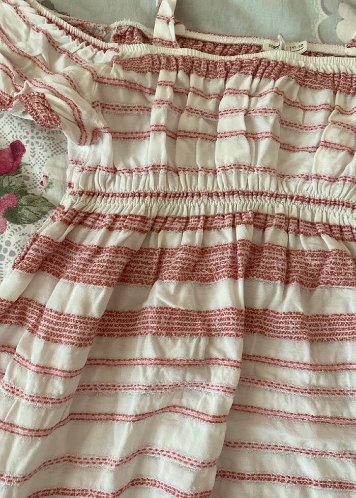 Kız Çocuk Omzu Açık Elbise - Görsel 5