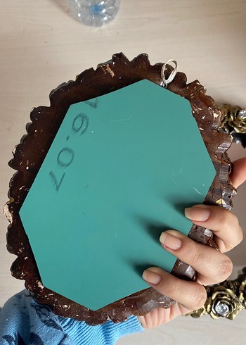 Altın Renkli Vintage Çiçekli Dekoratif Ayna - Görsel 4