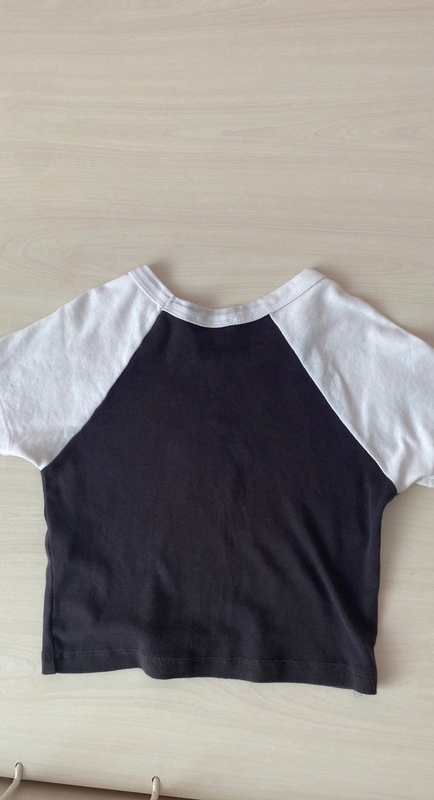 Beyaz Siyah Yıldız Baskılı Basic Crop - Görsel 5