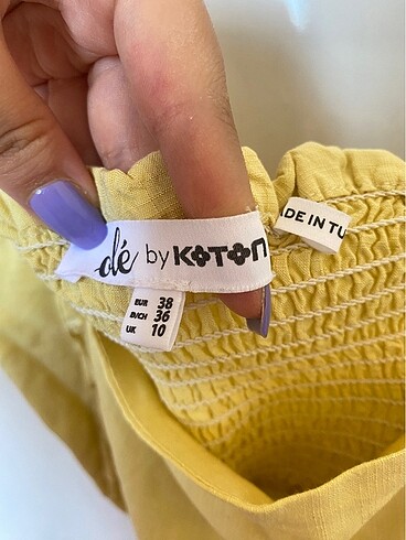m Beden Koton Sarı Crop
